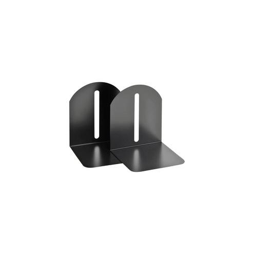 MMF Fashion Steel Bookends - 7" Height x 5.9" Width x 5" Depth - Desktop - Recycled - Black - Steel - 2 / Pair