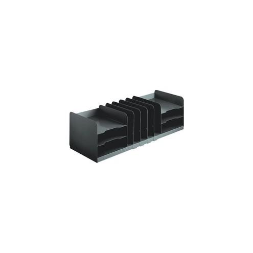 MMF Jumbo Horizontal/Vertical Desktop Organizer - 11 Compartment(s) - 8.1" Height x 30" Width x 11" Depth - Desktop - Recycled - Black - Steel - 1Each