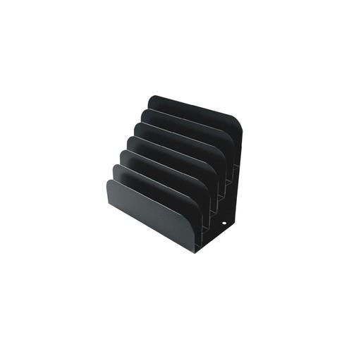MMF 6-Pocket Pad Rack - 6 Pocket(s) - 4" Height x 8" Width x 7.5" Depth - Recycled - Black - Steel - 1Each