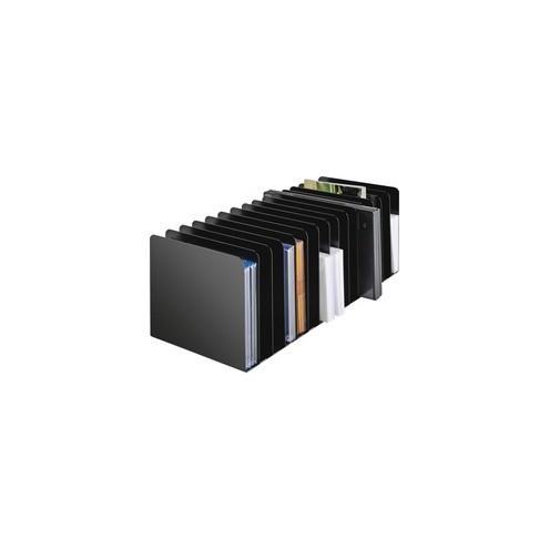MMF SteelMaster 15-compartment Message Rack - 15 Compartment(s) - 6.5" Height x 6.3" Width16.1" Length - Desktop - Recycled - Black - Steel - 1Each