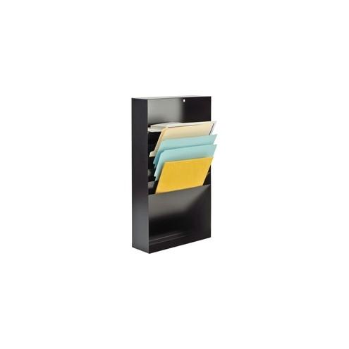 MMF Desk Drawer Stationery Rack - 10 x Envelope, 10 x Memo Pad - 5 Compartment(s) - 3.8" Height x 11.4" Width x 21" Depth - Recycled - Black - Steel - 1Each