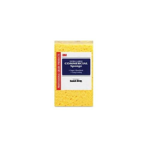 Scotch-Brite Extra-Large Commercial Sponge - 24/Carton - Cellulose - Yellow