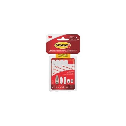 Command Assorted Refill Strips - Foam - 16 / Pack - White