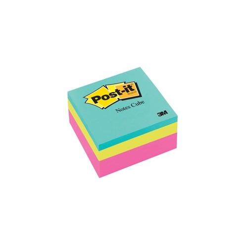 Post-it&reg; Notes Cube - Pink Wave - 400 x Assorted - 3" x 3" - Square - 400 Sheets per Pad - Unruled - Assorted - Paper - 400 / Pad