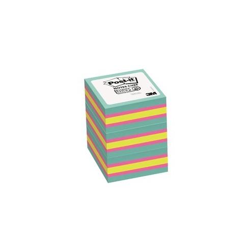 Post-it Super Sticky Notes Cubes - 3" x 3" - Square - Multicolor - 3 / Pack