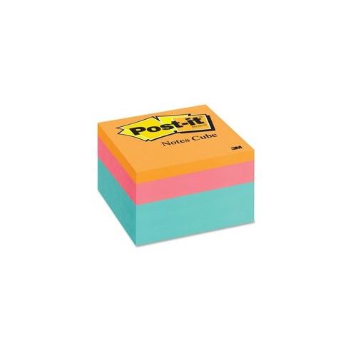 Post-it&reg; Notes Cube - Aqua Wave - 470 - 3" x 3" - Square - 470 Sheets per Pad - Unruled - Aqua Wave - Paper - Self-adhesive