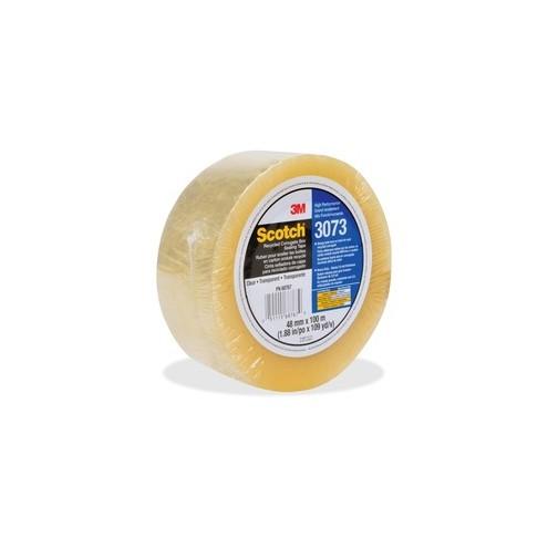 Scotch Recycled Corrugate Tape 3073 - 109.36 yd Length x 2.83" Width - 2.6 mil Thickness - 3" Core - Polypropylene Film Backing - 36 / Carton - Clear