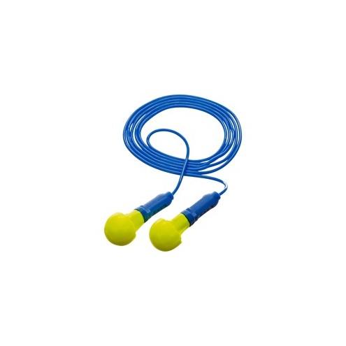 E-A-R Push-Ins Corded Earplugs - Corded, Comfortable, Disposable - Noise Protection - Foam, Polyurethane, Vinyl Cord - Blue, Yellow - 200 / Box