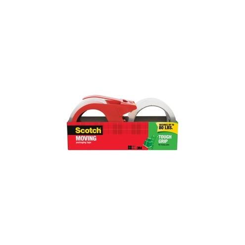 Scotch Tough Grip Moving Packaging Tape - 54.60 yd Length x 1.88" Width - Fiber - Dispenser Included - 2 / Pack - Clear