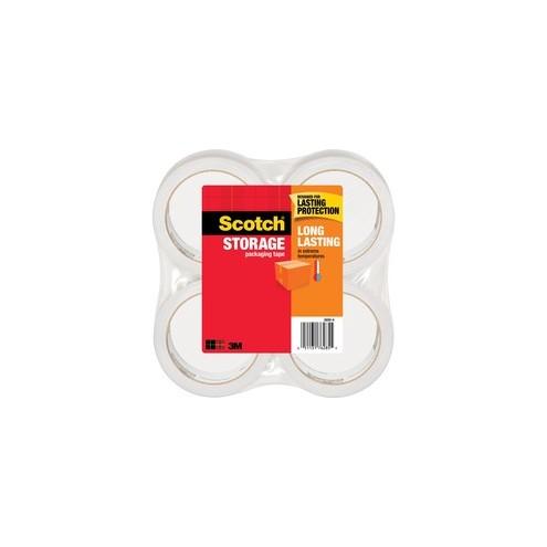 Scotch Long-Lasting Storage/Packaging Tap - 54.60 yd Length x 1.88" Width - 2.4 mil Thickness - 3" Core - Acrylic - 2.80 mil - Polypropylene Backing - 4 / Pack - Clear
