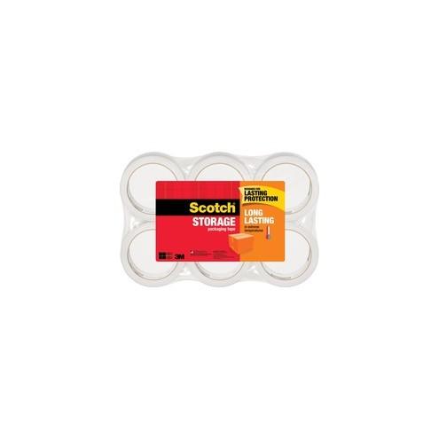 Scotch Long-Lasting Storage/Packaging Tap - 54.60 yd Length x 1.88" Width - 2.4 mil Thickness - 3" Core - Acrylic - 6 / Pack - Clear
