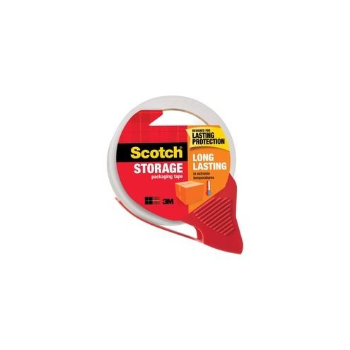 Scotch Long-Lasting Storage/Packaging Tape - 38.20 yd Length x 1.88" Width - 2.4 mil Thickness - 3" Core - Acrylic Backing - Dispenser Included - Handheld Dispenser - 1 Roll - Clear