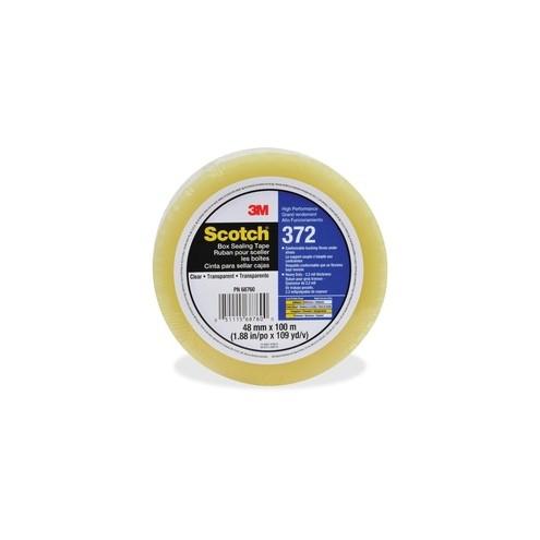 Scotch Box-Sealing Tape 372 - 109.36 yd Length x 1.89" Width - 2.2 mil Thickness - 3" Core - Synthetic Rubber - Polypropylene Backing - 36 / Carton - Clear