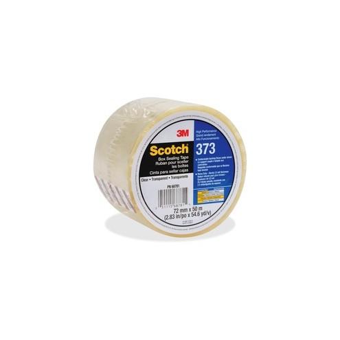 Scotch Box-Sealing Tape 373 - 54.68 yd Length x 2.83" Width - 2.5 mil Thickness - 3" Core - Synthetic Rubber - Polypropylene Backing - 24 / Carton - Clear