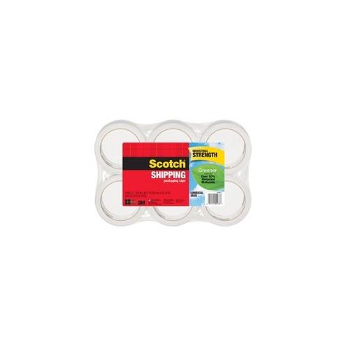 Scotch Greener Commercial-Grade Shipping/Packaging Tape - 54.60 yd Length x 1.88" Width - 3.1 mil Thickness - 3" Core - Synthetic Rubber Resin - 6 / Pack - Clear