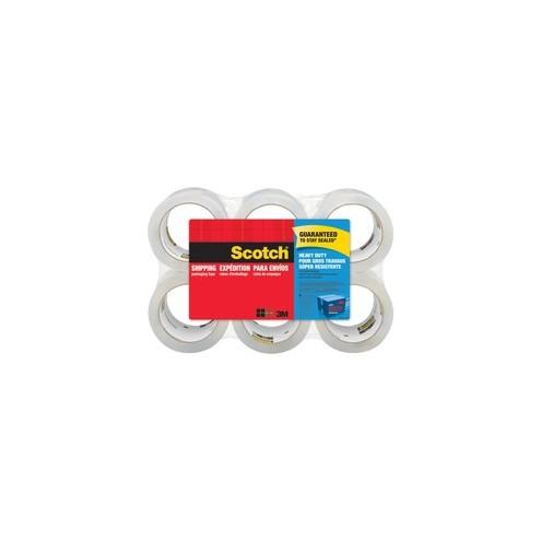 Scotch Heavy-Duty Shipping/Packaging Tape - 54.60 yd Length x 1.88" Width - 3.1 mil Thickness - 3" Core - Synthetic Rubber Resin - Rubber Resin Backing - 6 / Pack - Clear