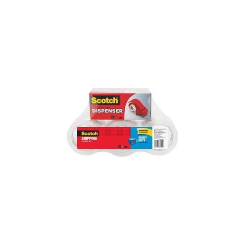 Scotch Heavy-Duty Shipping/Packaging Tape - 54.60 yd Length x 1.88" Width - 3.1 mil Thickness - 3" Core - Synthetic Rubber Resin - Rubber Resin Backing - Dispenser Included - 6 / Pack - Clear