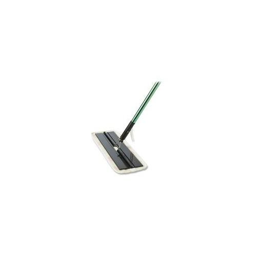 3M Flat Mop System - 16" x 54" MicroFiber Head - Aluminum Handle - Launderable, Lightweight - 1 Each - Green Handle