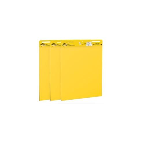 Post-it Easel Pad - 25 Sheets - 25" x 30" - Bright Yellow Binder - Self-stick - 3 / Carton