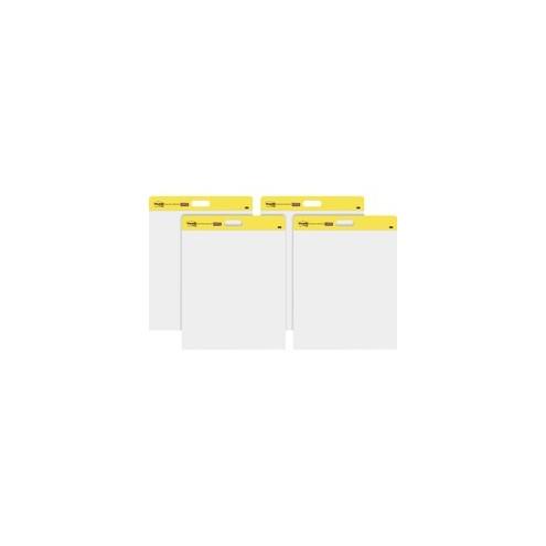 Post-it&reg; Self-Stick Wall Pads - 20 Sheets - Plain - Stapled - 18.50 lb Basis Weight - 20" x 23" - White Paper - Self-adhesive, Repositionable, Bleed Resistant - 4 / Carton