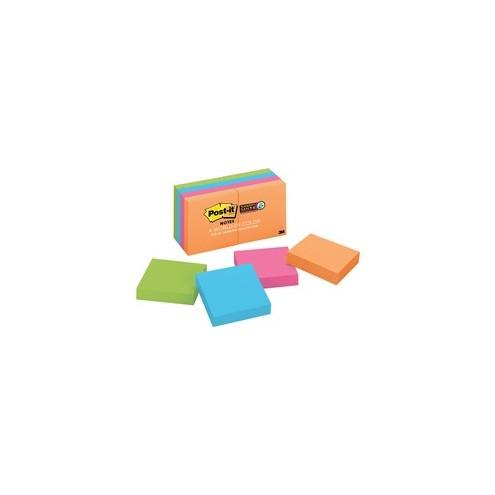 Post-it&reg; Super Sticky Notes - Rio de Janeiro Color Collection - 720 - 2" x 2" - Square - 90 Sheets per Pad - Unruled - Assorted - Paper - Self-adhesive - 8 / Pack