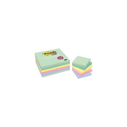 Post-it&reg; Notes Value Pack - Marseille Color Collection - 2400 - 1.50" x 2" - Rectangle - Unruled - Paper - Self-adhesive, Repositionable - 24 / Pack