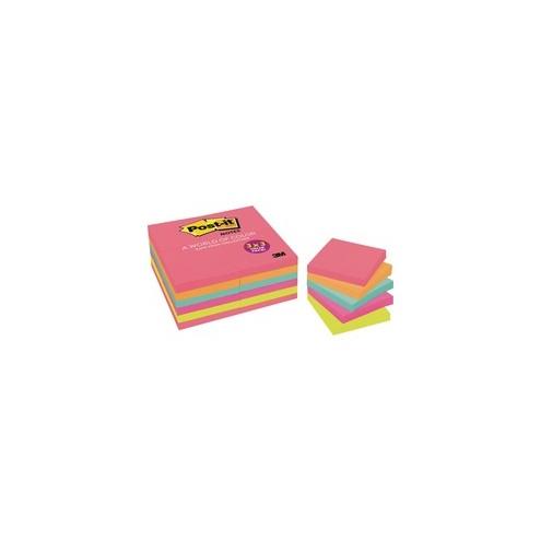 Post-it&reg; Notes Value Pack - Cape Town Color Collection - 3" x 3" - Square - 100 Sheets per Pad - Assorted - Sticky, Recyclable, Self-stick, Removable - 2400 / Pack