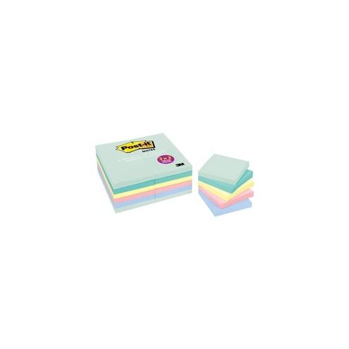 Post-it&reg; Notes Value Pack - Marseille Color Collection - 2400 - 3" x 3" - Square - Unruled - Paper - Repositionable, Self-adhesive - 2400 / Pack