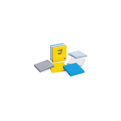 Post-it&reg; Super Sticky Notes - New York Color Collection - 450 x Assorted - 3" x 3" - Square - 90 Sheets per Pad - Unruled - Assorted - Paper - Self-stick, Recyclable - 5 / Pack