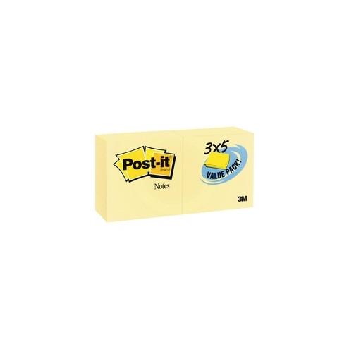 Post-it&reg; Super Sticky Notes Value Pack - 2400 - 3" x 5" - Rectangle - 90 Sheets per Pad - Unruled - Canary Yellow - Paper - 24 / Pack