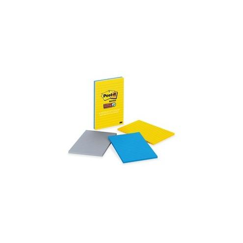 Post-it&reg; Notes Original Notepads -New York Color Collection - 270 x Assorted - 4" x 6" - Rectangle - 90 Sheets per Pad - Ruled - Assorted - Paper - Self-stick - 270 / Pack