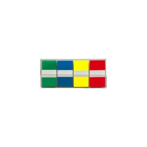 Post-it&reg; Flags in On-the-Go Dispenser - Primary Colors - 40 x Red, 40 x Yellow, 40 x Blue, 40 x Green - 1" x 1.75" - Rectangle - Unruled - Blue, Green, Red, Yellow, Assorted - 4 / Pack