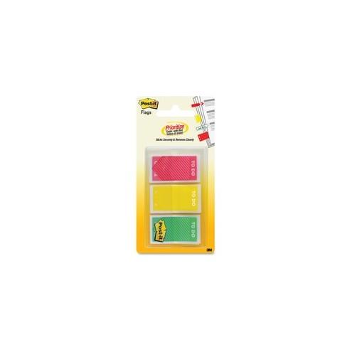 Post-it&reg; Prioritizing Message Flags - 1" - Arrow - "TO DO" - Red, Yellow, Green - Repositionable, Removable, Self-stick - 60 / Pack