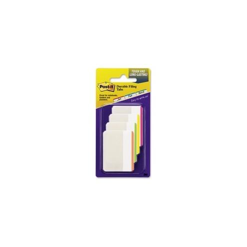 Post-it&reg; Lined Durable Tabs - Write-on Tab(s) - 1.50" Tab Height x 2" Tab Width - Bright Assorted Tab(s) - 24 / Pack