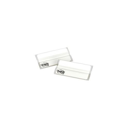 Post-it Durable Tabs - 1.50" Tab Height x 3" Tab Width - Removable - White Tab(s) - 50 / Pack