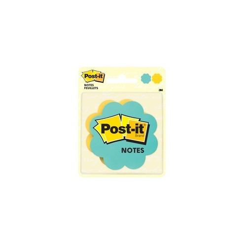 Post-it&reg; Super Sticky Die-Cut Notes - 150 x Assorted - 3" x 3" - Daisy - Assorted - Self-adhesive - 2 / Pack
