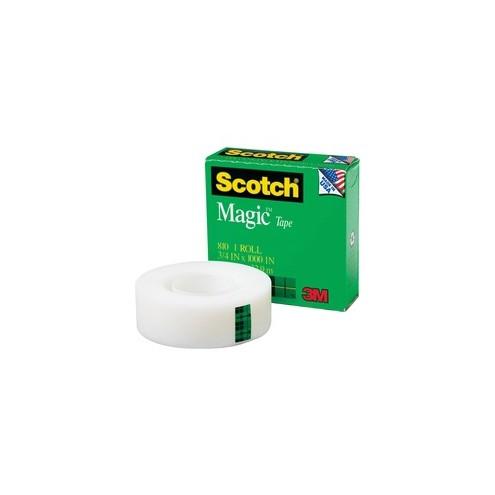 Scotch 3/4"W Magic Tape - 27.78 yd Length x 0.75" Width - 1" Core - 1 / Roll - Matte Clear