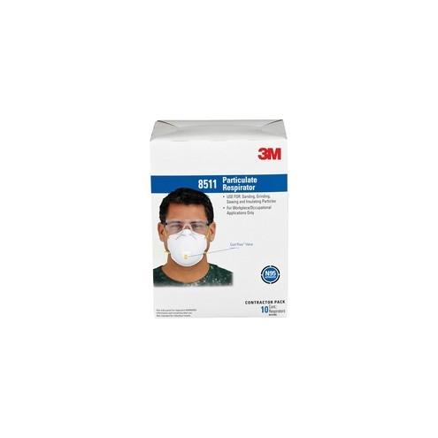 3M Particulate Respirator N95 - Exhalation Valve - Particulate Protection - White - 10 / Box