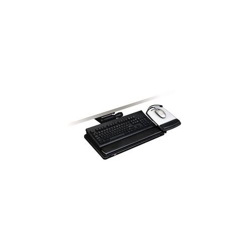 3M Easy Adjust Keyboard Tray Platform Gel Wrist Rests Precise Mouse Pad - 26.5" Width x 10.5" Depth - Black
