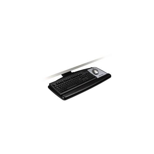3M&trade; Lever Adjust Keyboard Tray with Standard Keyboard and Mouse Platform - Black