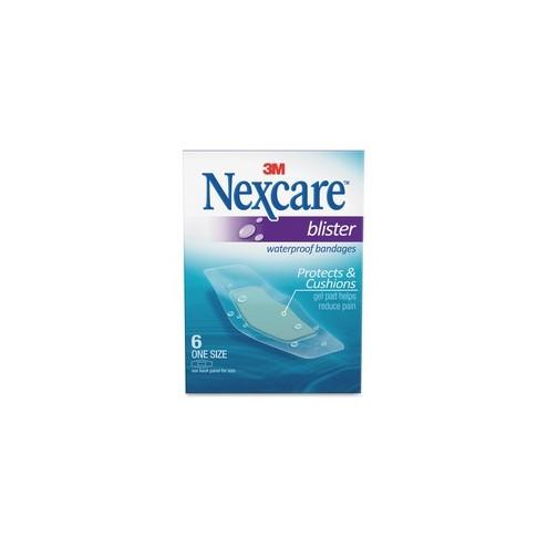 Nexcare Blister Waterproof Bandages - 1 Size - 1.06" x 2.25" - 6/Box - Clear