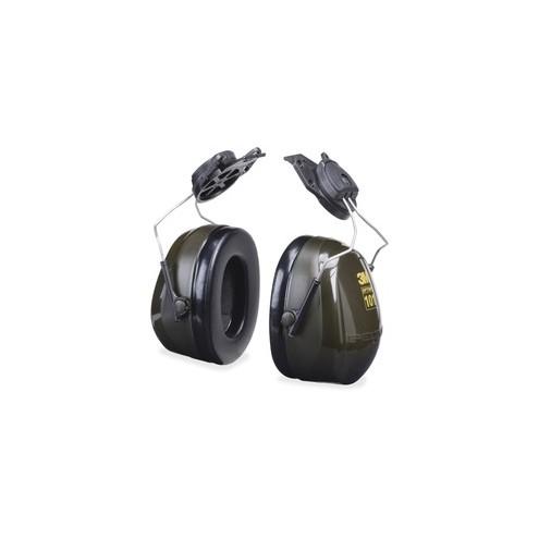 Peltor Optime Earmuff Cap-Mount Headset - Comfortable, Noise Reduction - Noise Protection - Stainless Steel Headband, Foam, ABS Plastic - Black - 1 Each