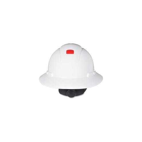 3M H-801R-UV Full Brim Hard Hat - Comfortable, Lightweight, Uvicator Technology, Adjustable Ratchet, Reflective, Ventilation, Impact Resistant - Head, Ultraviolet Protection - White - 1 Each