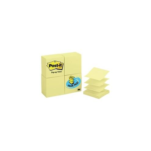 Post-it&reg; Pop-up Notes Value Pack - 2400 - 3" x 3" - Square - 100 Sheets per Pad - Unruled - Canary Yellow - Paper - Self-adhesive, Repositionable - 24 / Pack