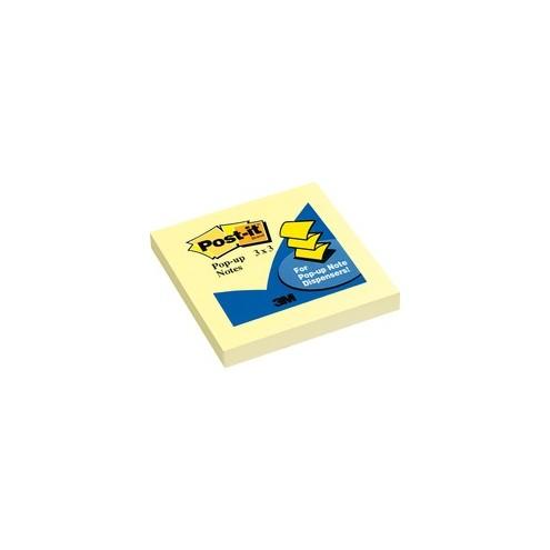 Post-it&reg; Pop-up Notes - 1200 x Canary Yellow - 3" x 3" - Square - 100 Sheets per Pad - Unruled - Canary Yellow - Paper - Self-adhesive, Refillable, Repositionable, Recyclable - 12 / Pack