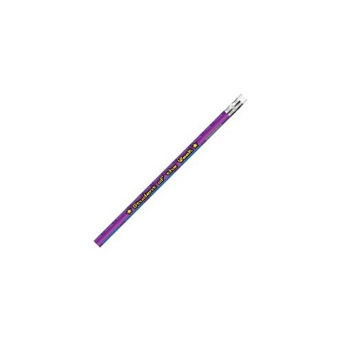 Moon Products Student Of The Week Themed Pencils - #2 Lead - Black Lead - Purple Wood Barrel - 1 Dozen