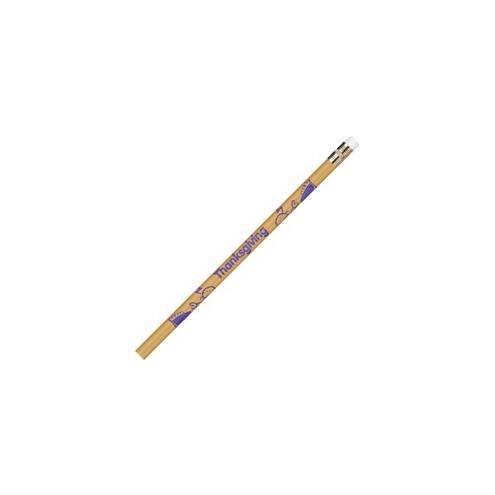 Moon Products Thanksgiving Themed Pencils - #2 Lead - Tan Barrel - 12 / Dozen