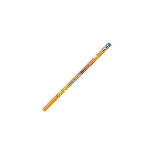 Moon Products Designed No. 2 Pencils - #2 Lead - Black Wood, Blue, Green, Purple, Red Barrel - 12 / Dozen