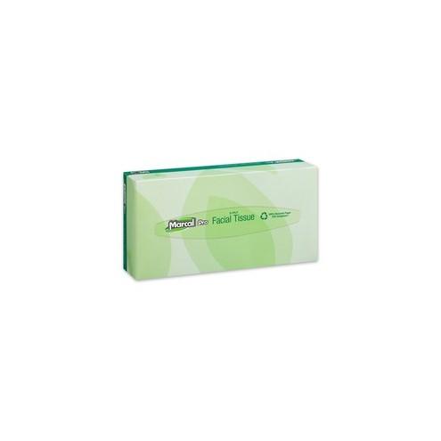 Marcal Pro 100% Recycled Facial Tissue - 2 Ply - White - Soft, Hypoallergenic - For Healthcare - 100 Quantity Per Box - 30 / Carton