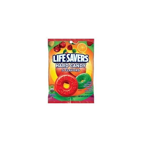 Wrigley LifeSavers 5 Flavors Hard Candies - Cherry, Raspberry, Watermelon, Orange, Pineapple - Individually Wrapped - 6.25 oz